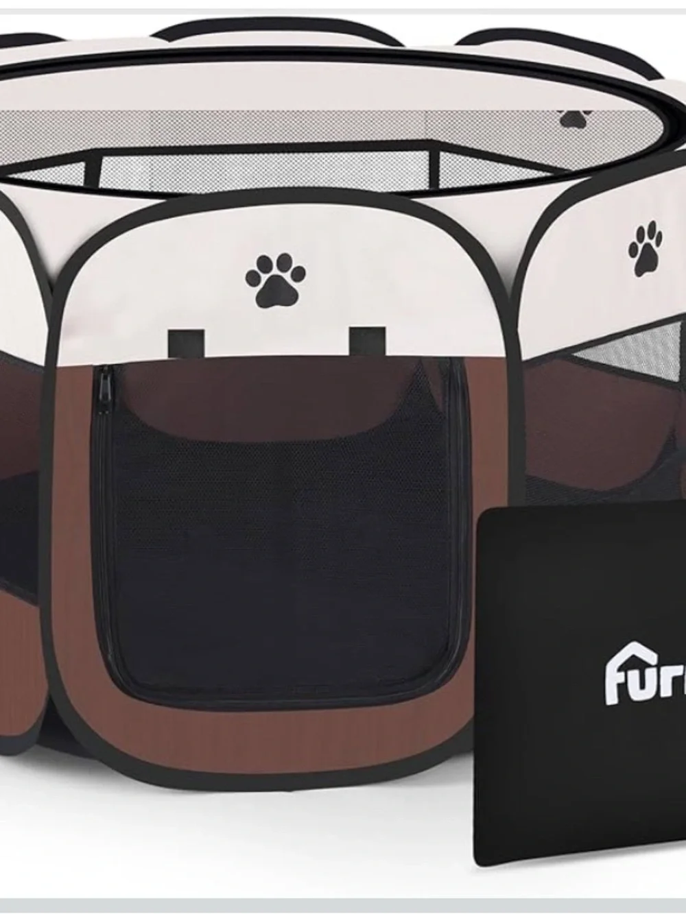Foldable Small Pet Playpen with Mesh Panels